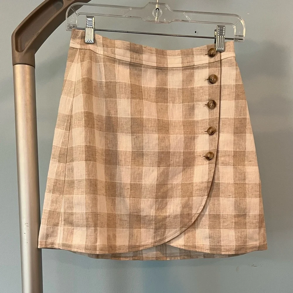 NWT - Madewell Linen-Blend Tulip-Hem Mini Skirt: Undyed Edition - Size 0